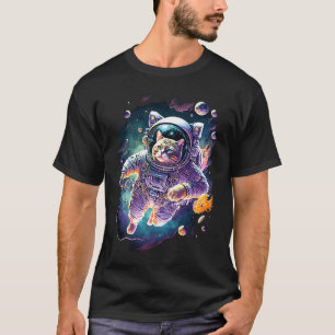 Funky Cosmic Space Cat Cat Astronaut Cat Graphic T-Shirt