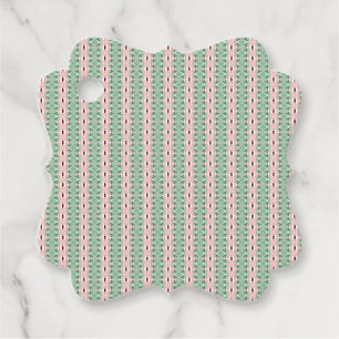 Funky Cottagecore Boho Christmas Stripe Pattern Favour Tags