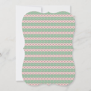 Funky Cottagecore Boho Christmas Stripe Pattern Invitation