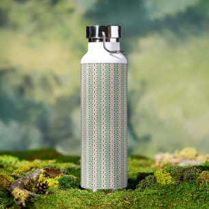 Funky Cottagecore Boho Christmas Stripe Pattern Water Bottle