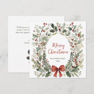 Funky Country Retro Boho Christmas Wreath Holiday Card