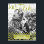 Funky Couple Save The Date Postcard - Green<br><div class="desc">This chic and modern postcard stylishly requests your guests to save the date. Matching stamp and address labels available at berryberrysweet.com</div>