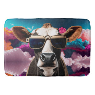 Funky Cow in Sunglasses Bath Mat