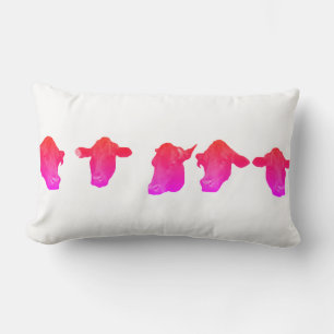 Funky Cows Heads Throw Pillow Cushion