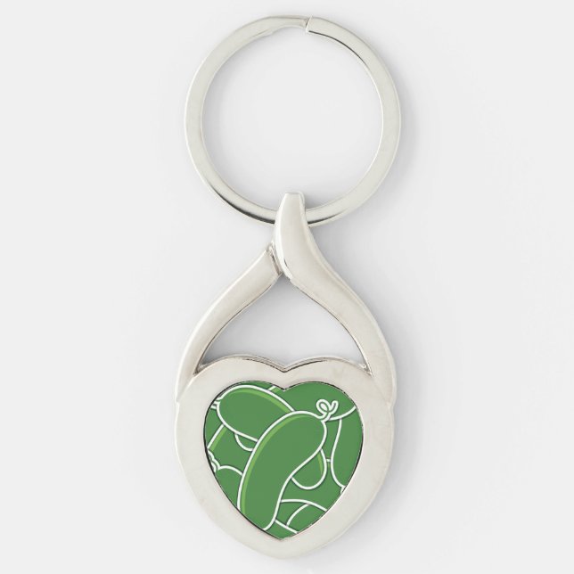 Funky cucumber key ring (Front)