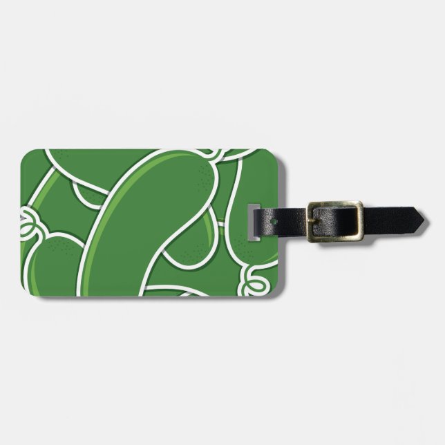 Funky cucumber luggage tag (Front Horizontal)