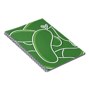 Funky cucumber spiral notebook