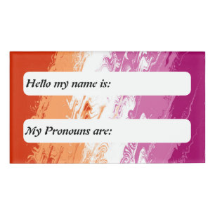 Funky Customisable Abstract Lesbian Pride Flag Name Tag