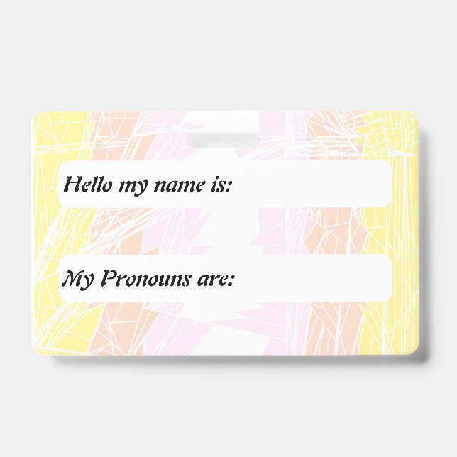 Funky Customisable Pangender Pride Flag   ID Badge (Front)
