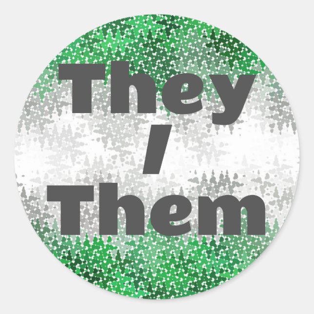 Funky Customisable Pronoun Grayromantic Pride Flag Classic Round Sticker (Front)