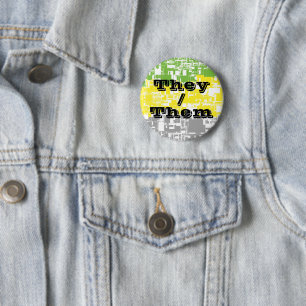 Funky Customisable Pronoun Lithromantic Pride Flag 6 Cm Round Badge