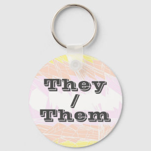 Funky Customisable Pronoun Pangender Pride Flag Key Ring