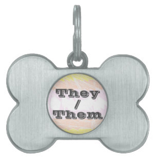Funky Customisable Pronoun Pangender Pride Flag Pet ID Tag