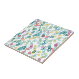 Funky Cute Colourful Happy Summer Polkadots Tile