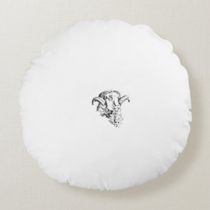 Funky Cute Sheep Ram Round Cushion