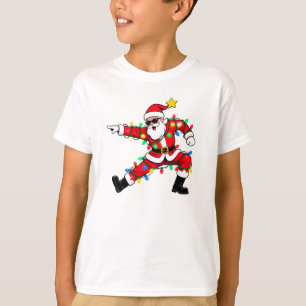Funky Dabbing Santa Tangled In Lights T-Shirt