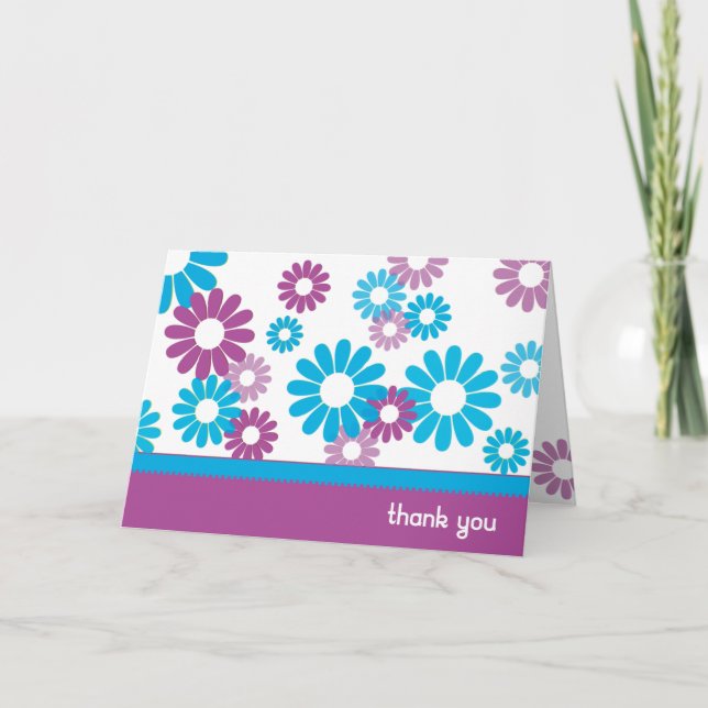 Funky Daisies Thank You Card (Front)