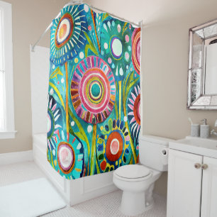 Funky Dandelions Shower Curtain