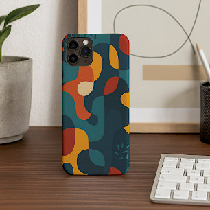 Funky Dark Colours Amorphous Shapes Art Pattern iPhone 16 Pro Max Case