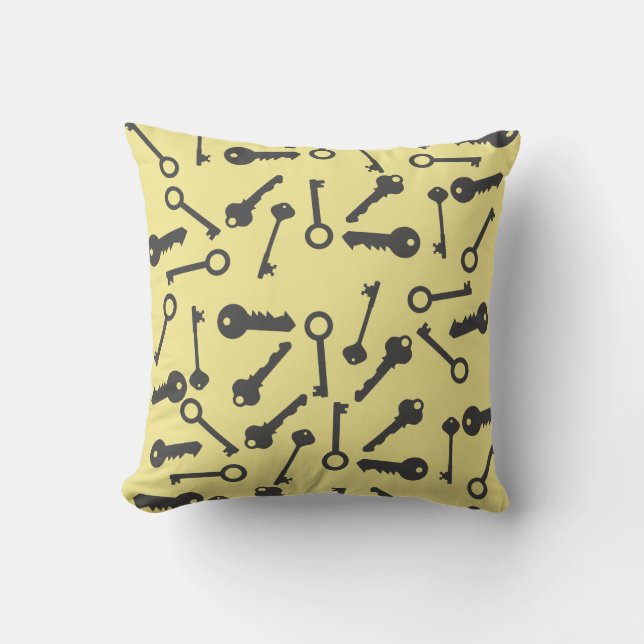 Funky Different Key Shapes Pattern Cushion Pillow (Front)