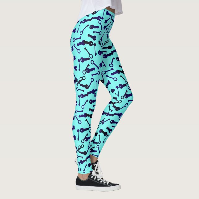 Funky Different Key Shapes Pattern Leggings (Right)