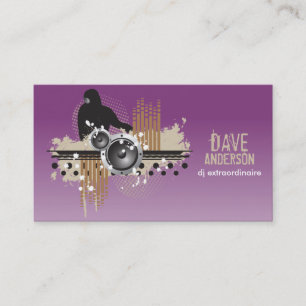 Funky Disc Jockey (DJ) Grunge Business Card