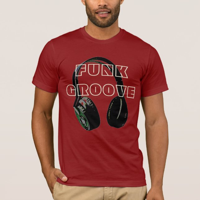 Funky Disco Headphone Music Entertainment Retro T-Shirt (Front)