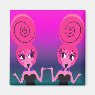 Funky Diva Twins Magnet