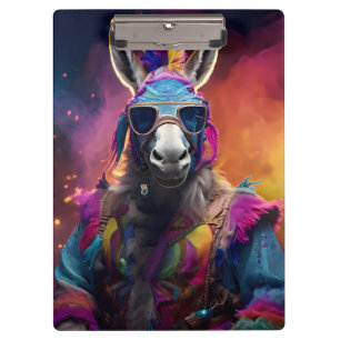 Funky Donkey Blue Glasses  Clipboard