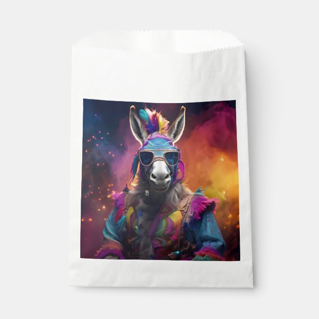 Funky Donkey Blue Glasses  Favour Bags (Front)