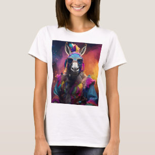 Funky Donkey Blue Glasses  T-Shirt
