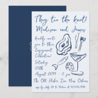 Funky Doodle Nautical Beach Ocean Engagement Party