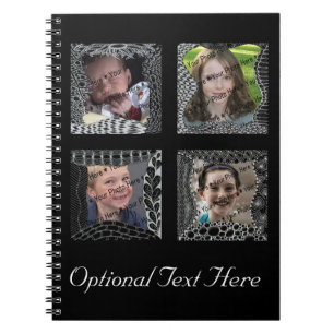 Funky Doodle Picture Frame Collage Spiral Notebook