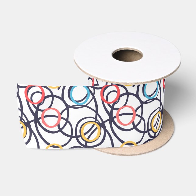 Funky Doodles Circles Satin Ribbon (Spool)