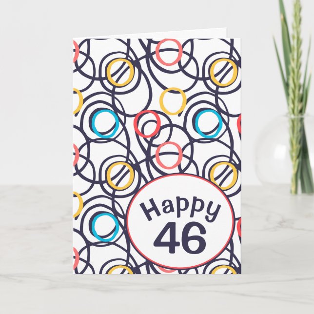 Funky Doodles for 46th Birthday  Card (Front)