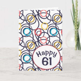 Funky Doodles for 61st Birthday Card