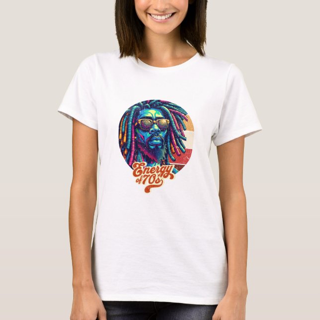 Funky Dreadlocks and Swirls T-Shirt (Front)