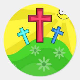 Funky Easter Classic Round Sticker