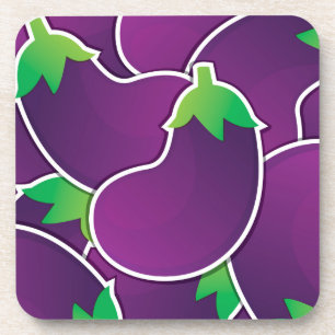 Funky eggplant coaster