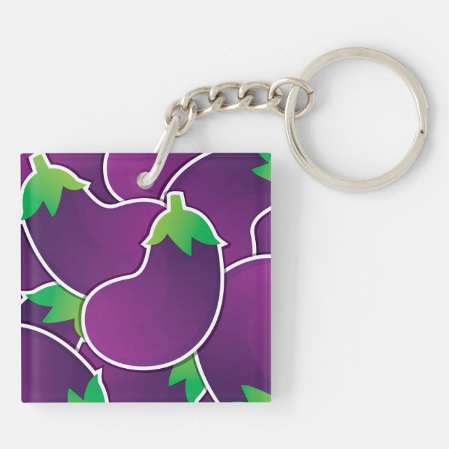Funky eggplant key ring (Back)