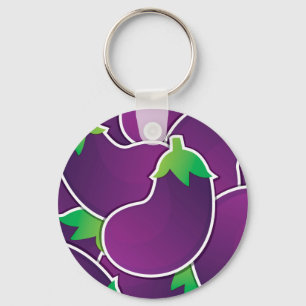 Funky eggplant key ring