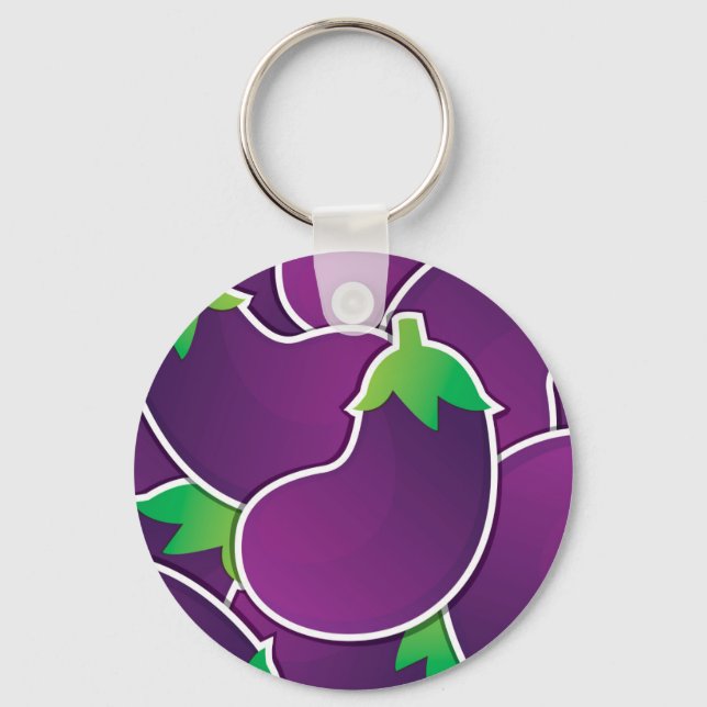 Funky eggplant key ring (Front)