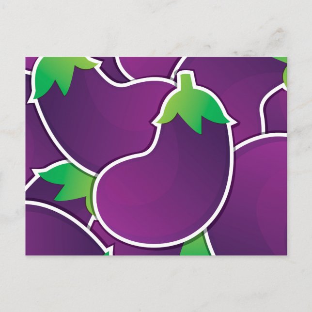 Funky eggplant postcard (Front)