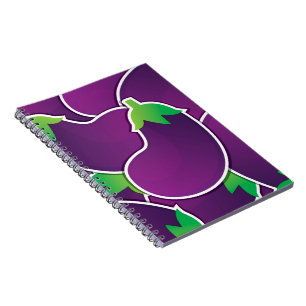 Funky eggplant spiral notebook