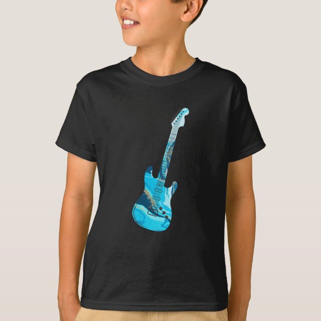 Funky Electric Guitar Music Instrument Guitarist T-Shirt (Front)