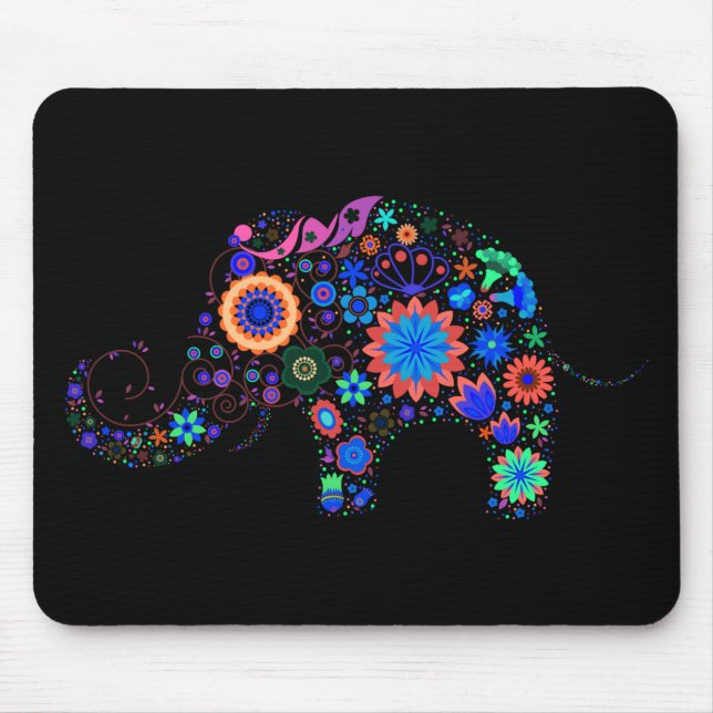 Funky Elephant Mouse Pad (Front)