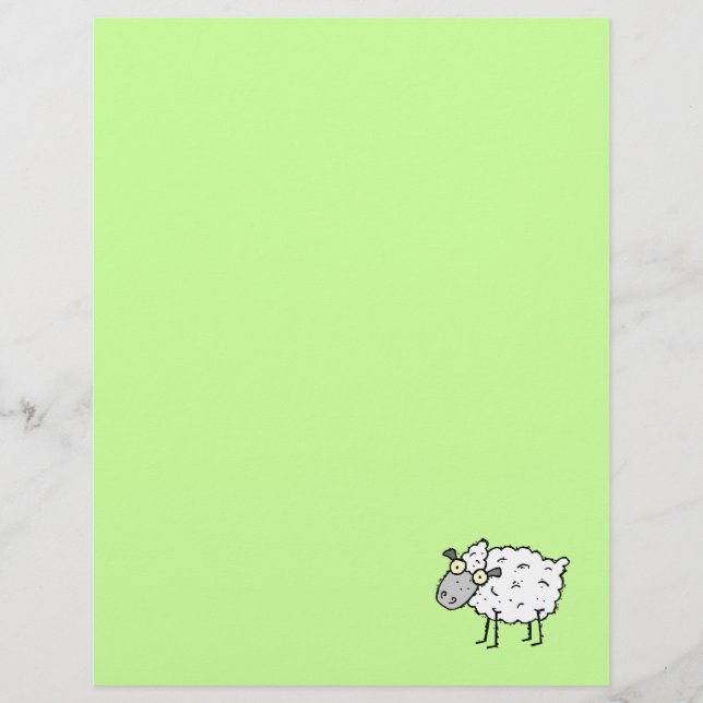 Funky Farm Sheep Recycled Letterhead Paper (Front)