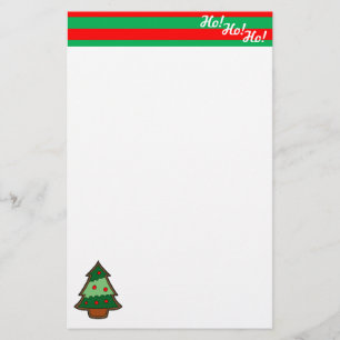 Funky Festive Tree and Elf Stripes Stationery