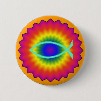 Funky Fish Eye Christian Button