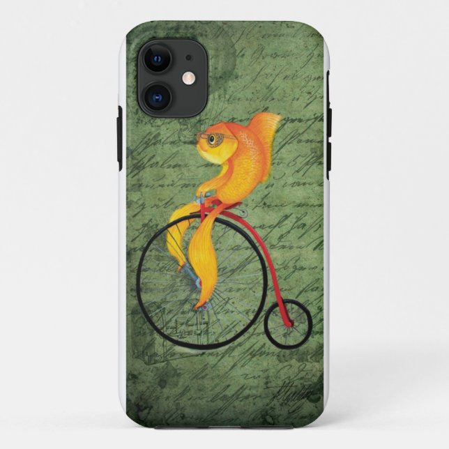 Funky Fish on a Penny Farthing Case-Mate iPhone Case (Back)
